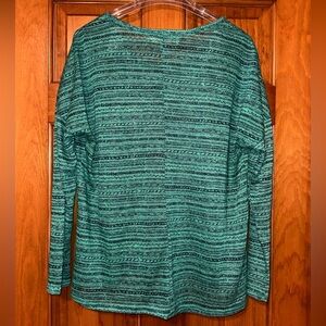 Patterned Teal and Navy Women's Top